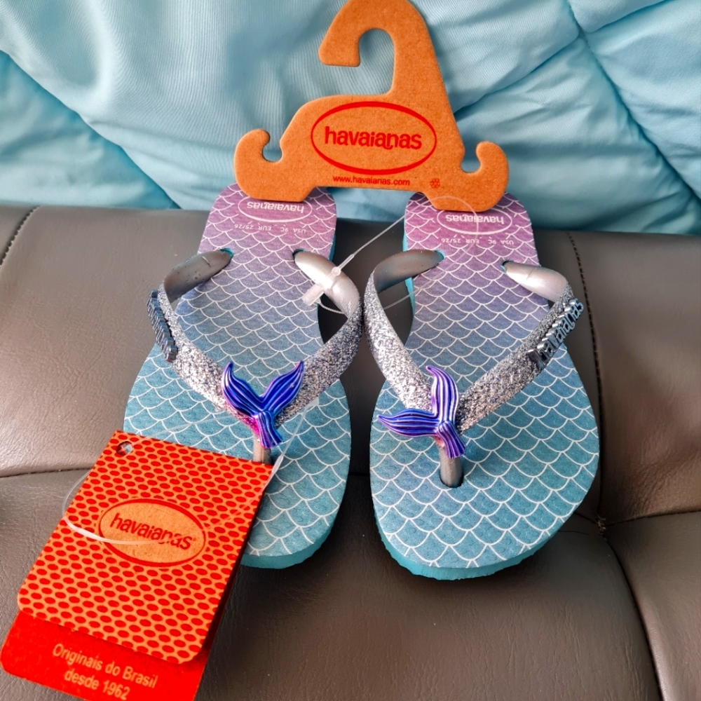 Havaianas Children Mermaid Sparkle Sandles Size 9